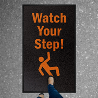 Watch Your Step Safety Message Mat