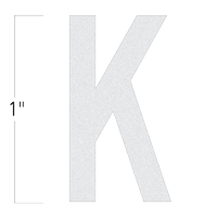 Die-Cut 1 Inch Tall Reflective Letter K White