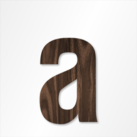 Die-Cut 12 Inch Tall Letter Lower Case A Dark Walnut