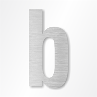 Die-Cut 12 Inch Tall Letter Lower Case B Brushed Aluminum