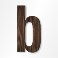 Die-Cut 12 Inch Tall Letter Lower Case B Dark Walnut