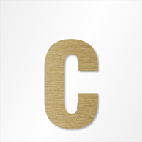 Die-Cut 12 Inch Tall Letter Lower Case C Radiant Gold