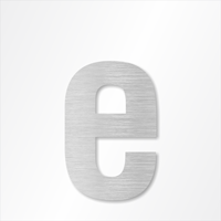 Die-Cut 12 Inch Tall Letter Lower Case E Brushed Aluminum