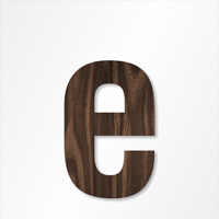 Die-Cut 12 Inch Tall Letter Lower Case E Dark Walnut