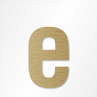 Die-Cut 12 Inch Tall Letter Lower Case E Radiant Gold