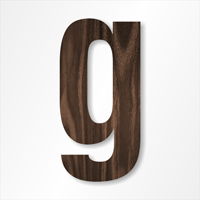 Die-Cut 12 Inch Tall Letter Lower Case G Dark Walnut