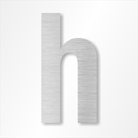 Die-Cut 12 Inch Tall Letter Lower Case H Brushed Aluminum