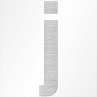 Die-Cut 12 Inch Tall Letter Lower Case J Brushed Aluminum