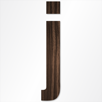 Die-Cut 12 Inch Tall Letter Lower Case J Dark Walnut