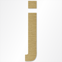 Die-Cut 12 Inch Tall Letter Lower Case J Radiant Gold