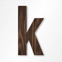 Die-Cut 12 Inch Tall Letter Lower Case K Dark Walnut