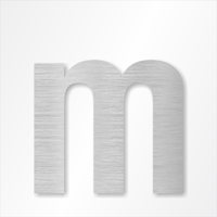 Die-Cut 12 Inch Tall Letter Lower Case M Brushed Aluminum