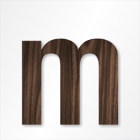 Die-Cut 12 Inch Tall Letter Lower Case M Dark Walnut