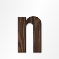 Die-Cut 12 Inch Tall Letter Lower Case N Dark Walnut