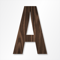 Die-Cut 12 Inch Tall Letter Upper Case A Dark Walnut