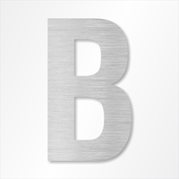 Die-Cut 12 Inch Tall Letter Upper Case B Brushed Aluminum