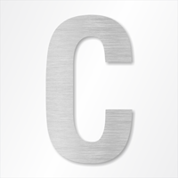 Die-Cut 12 Inch Tall Letter Upper Case C Brushed Aluminum