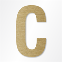 Die-Cut 12 Inch Tall Letter Upper Case C Radiant Gold