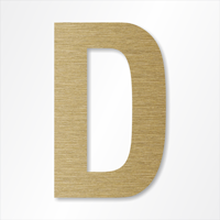 Die-Cut 12 Inch Tall Letter Upper Case D Radiant Gold