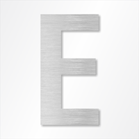 Die-Cut 12 Inch Tall Letter Upper Case E Brushed Aluminum