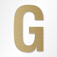 Die-Cut 12 Inch Tall Letter Upper Case G Radiant Gold