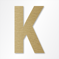 Die-Cut 12 Inch Tall Letter Upper Case K Radiant Gold