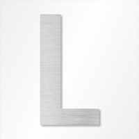 Die-Cut 12 Inch Tall Letter Upper Case L Brushed Aluminum