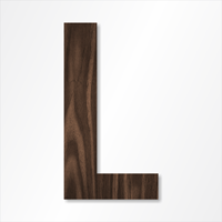 Die-Cut 12 Inch Tall Letter Upper Case L Dark Walnut