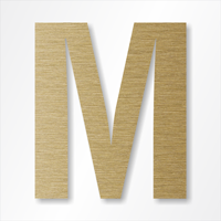 Die-Cut 12 Inch Tall Letter Upper Case M Radiant Gold