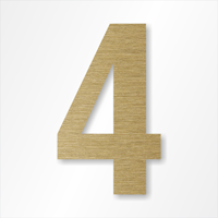 Die-Cut 12 Inch Tall Number 4 Radiant Gold