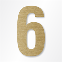 Die-Cut 12 Inch Tall Number 6 Radiant Gold