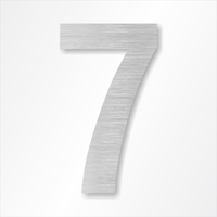 Die-Cut 12 Inch Tall Number 7 Brushed Aluminum