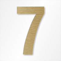 Die-Cut 12 Inch Tall Number 7 Radiant Gold