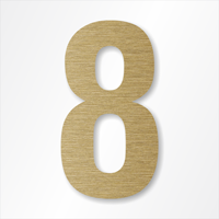 Die-Cut 12 Inch Tall Number 8 Radiant Gold