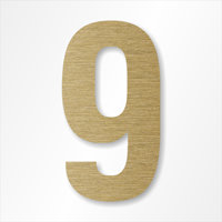 Die-Cut 12 Inch Tall Number 9 Radiant Gold