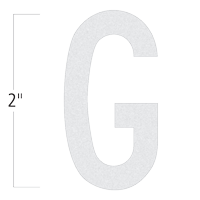 Die-Cut 2 Inch Tall Reflective Letter G White