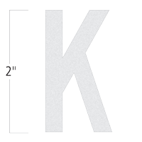 Die-Cut 2 Inch Tall Reflective Letter K White