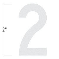 Die-Cut 2 Inch Tall Reflective Number 2 White