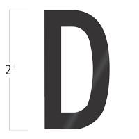 Die-Cut 2 Inch Tall Vinyl Letter D Black