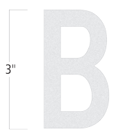 Die-Cut 3 Inch Tall Reflective Letter B White