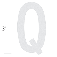 Die-Cut 3 Inch Tall Reflective Letter Q White