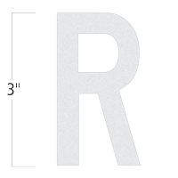 Die-Cut 3 Inch Tall Reflective Letter R White