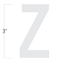 Die-Cut 3 Inch Tall Reflective Letter Z White