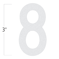 Die-Cut 3 Inch Tall Reflective Number 8 White