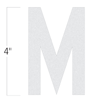 Die-Cut 4 Inch Tall Reflective Letter M White