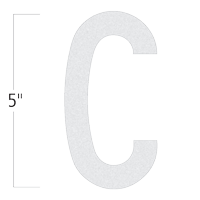 Die-Cut 5 Inch Tall Reflective Letter C White