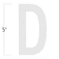 Die-Cut 5 Inch Tall Reflective Letter D White