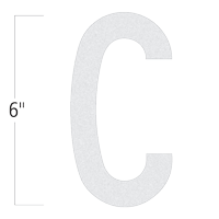 Die-Cut 6 Inch Tall Reflective Letter C White