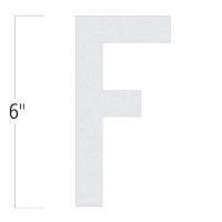 Die-Cut 6 Inch Tall Reflective Letter F White