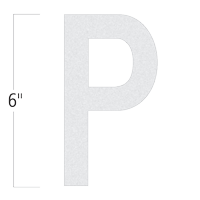 Die-Cut 6 Inch Tall Reflective Letter P White